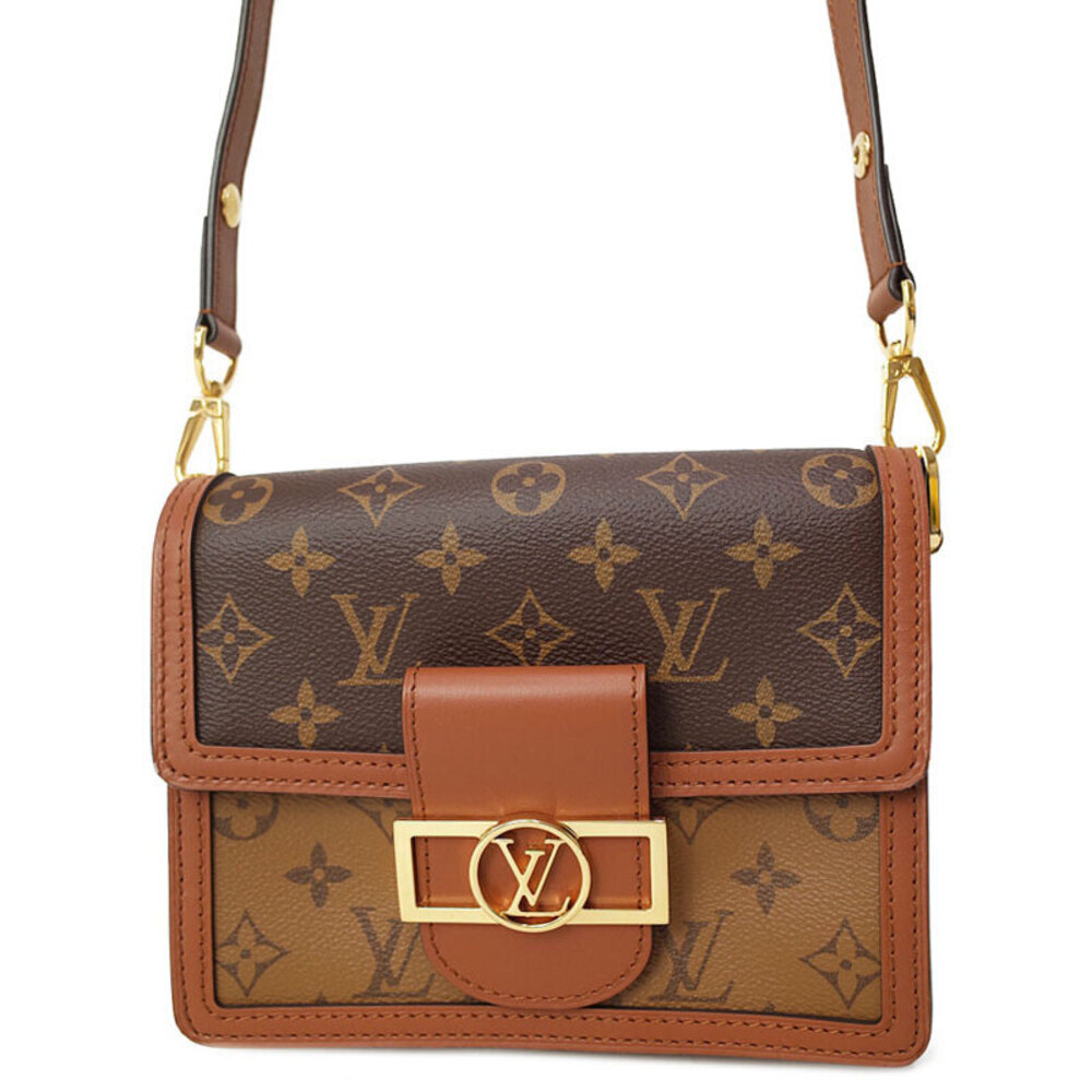 Louis Vuitton Monogram Leather Brown Reverse Dauphine Shoulder Bag